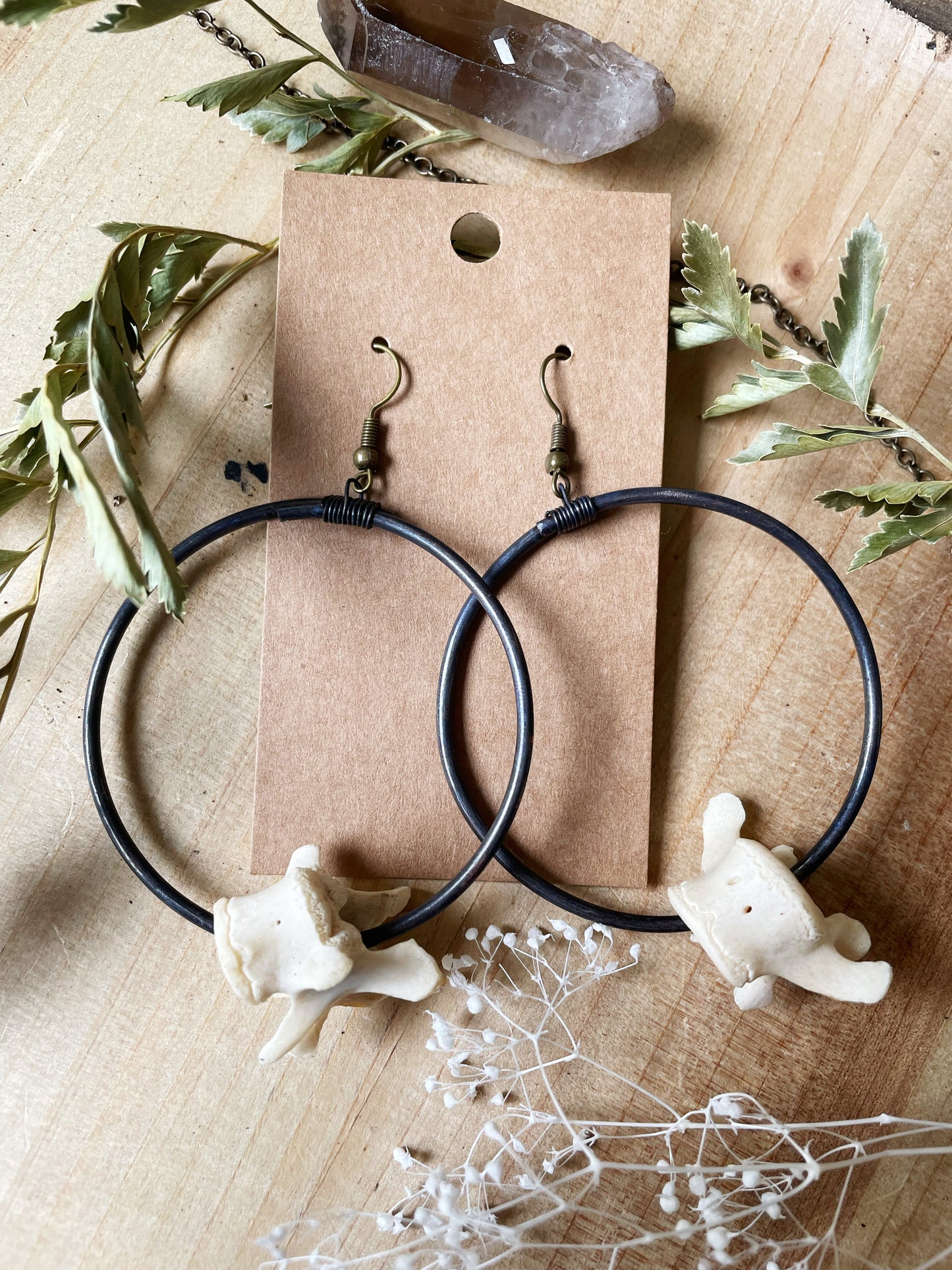 Large Vertebrae Hoop Earrings