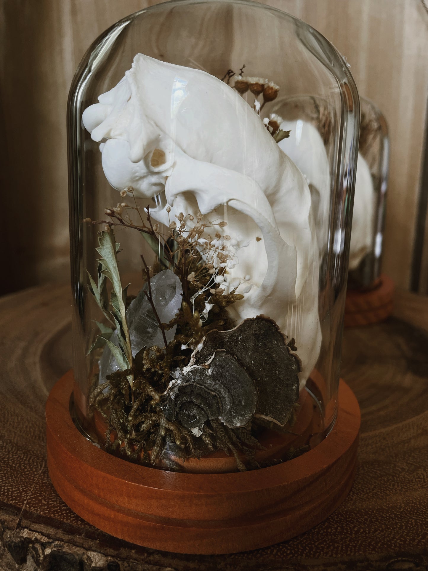 Raccoon Skull & Florals Cloche