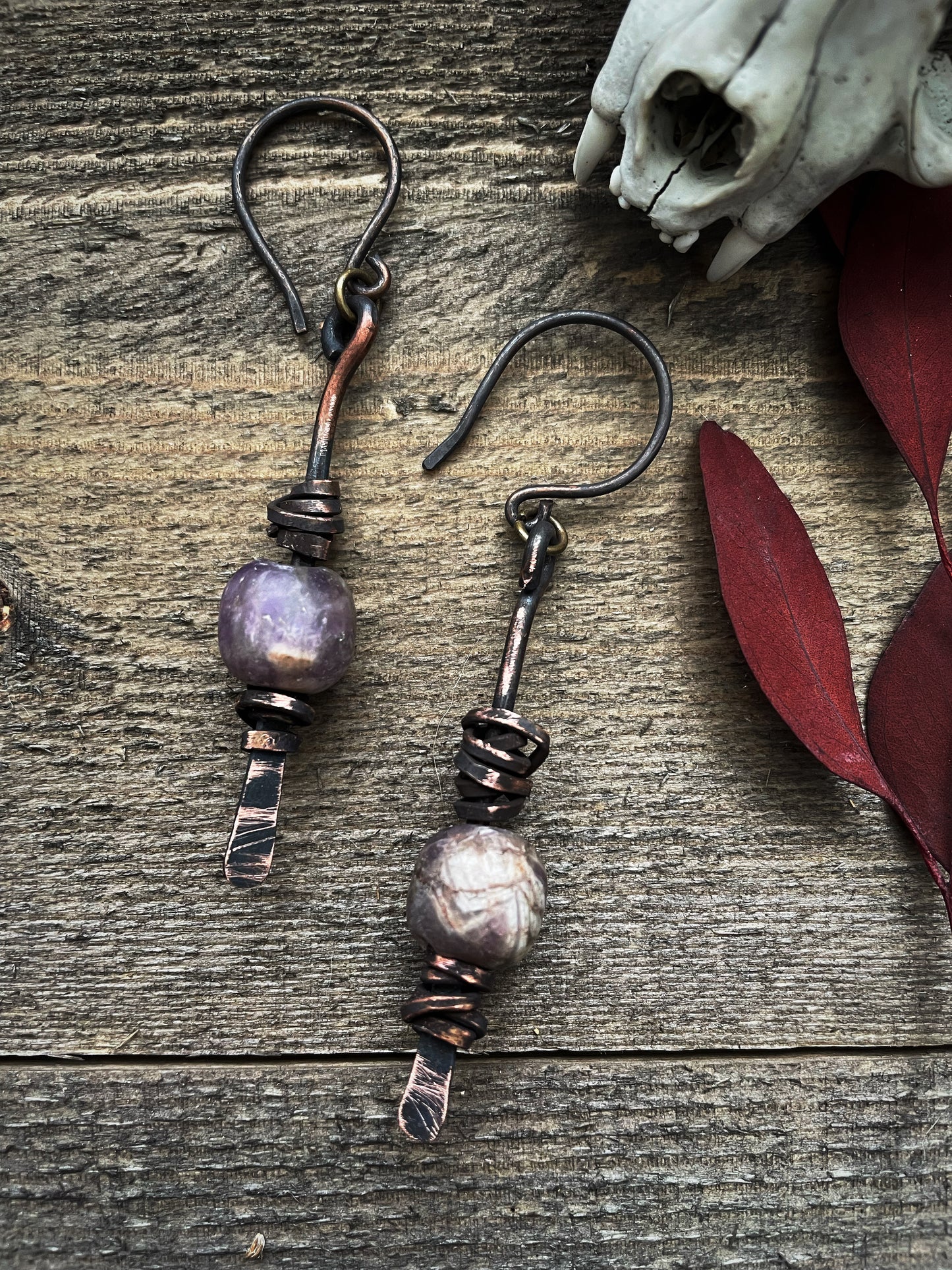 Amethyst Drops Ear Hangers