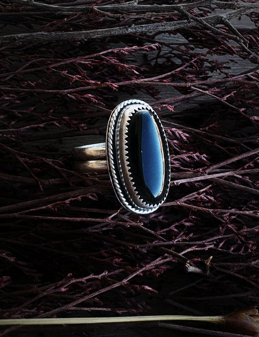 Black Onyx Silver Ring