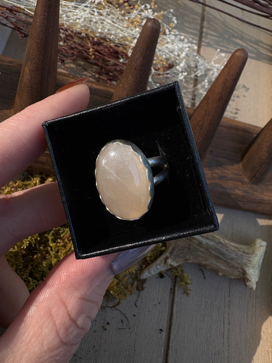 Scalloped Moonstone Statement Ring