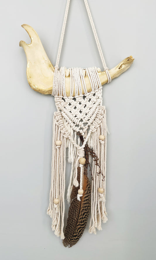 Macrame Cow Jaw Hanging